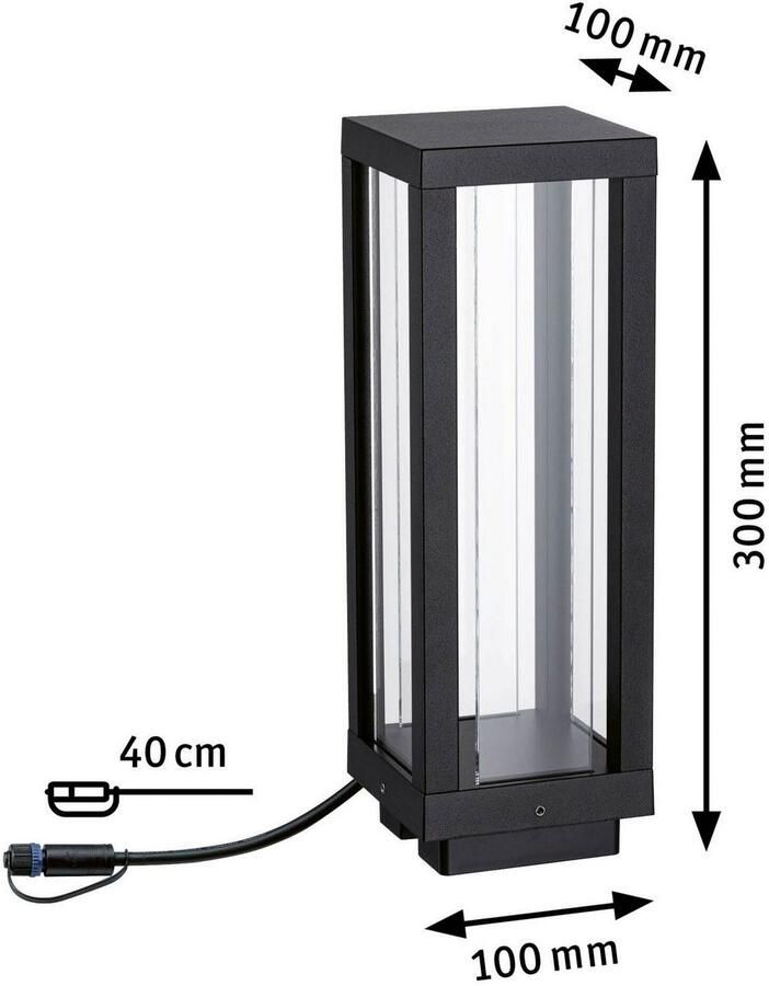 Paulmann Plug & Shine Lantaarn Smart Home Zigbee 3.0 Classic Enkele lamp IP44 RGBW+ 2W Antraciet - Foto 6