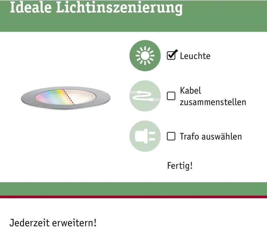 Paulmann Led-tuinverlichting Buiten Plug & Shine Inbouwlamp Vloer RGBW IP67 ZigBee (1 stuk) - Foto 4