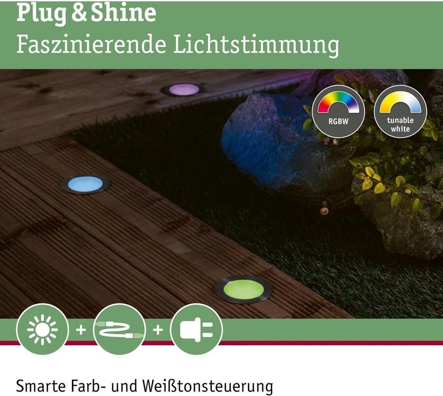 Paulmann Led-tuinverlichting Buiten Plug & Shine Inbouwlamp Vloer RGBW IP67 ZigBee (1 stuk) - Foto 3