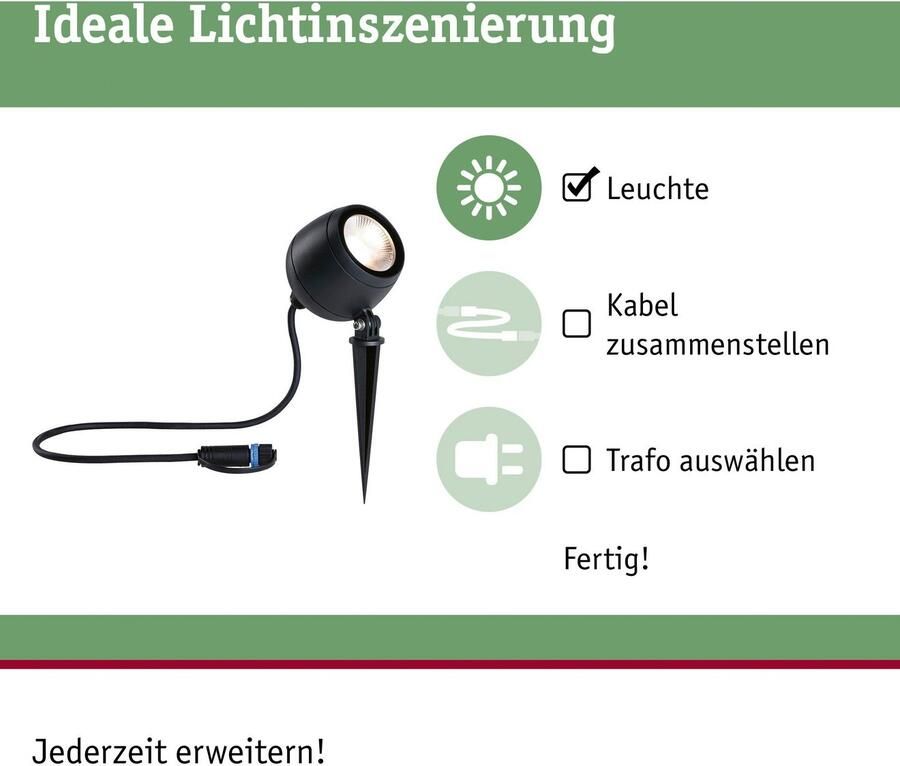 Paulmann Led-tuinverlichting Buiten Plug & Shine Spot Kikolo 60° 3000K Antraciet (1 stuk) - Foto 2