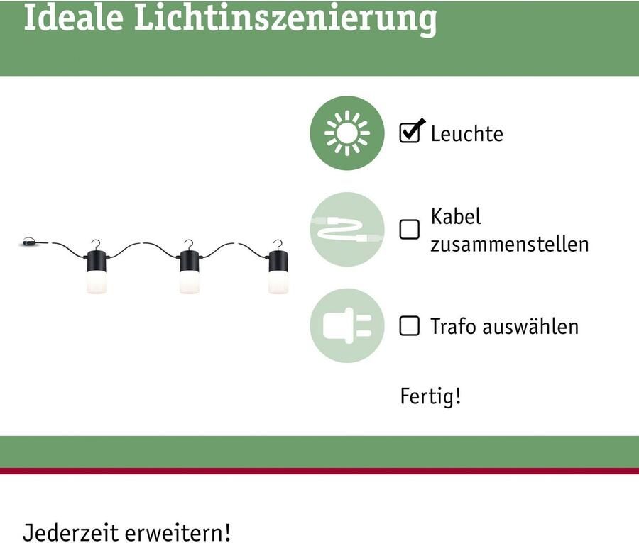 Paulmann Led-tuinverlichting Buiten Plug & Shine Verlichtingsketting Tubs IP44 3000K 24V E14 (1 stuk) - Foto 2