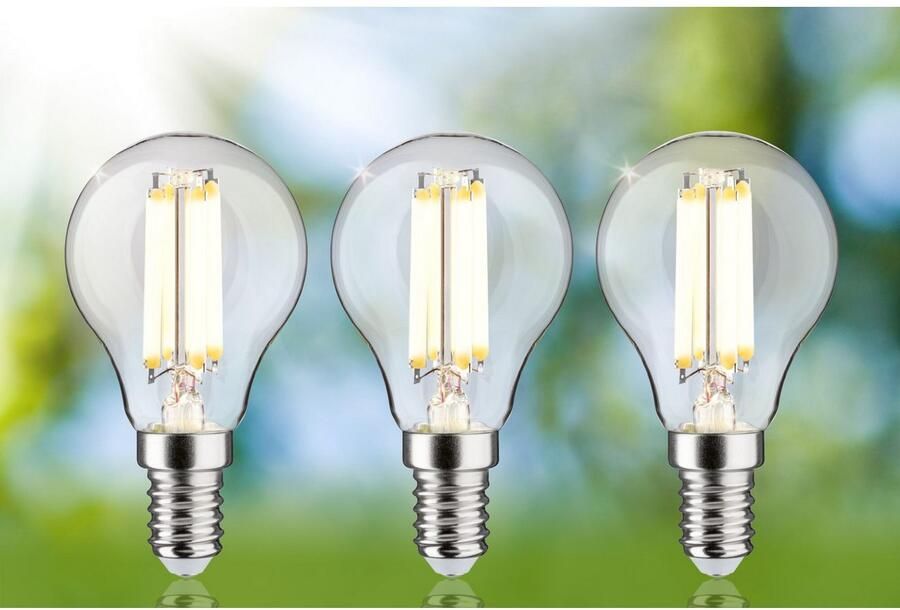 Paulmann Led-verlichting Eco-Line filament 230V LED druppel E14 3-pack 525lm 2 5W 3000K helder (3 stuks) - Foto 5