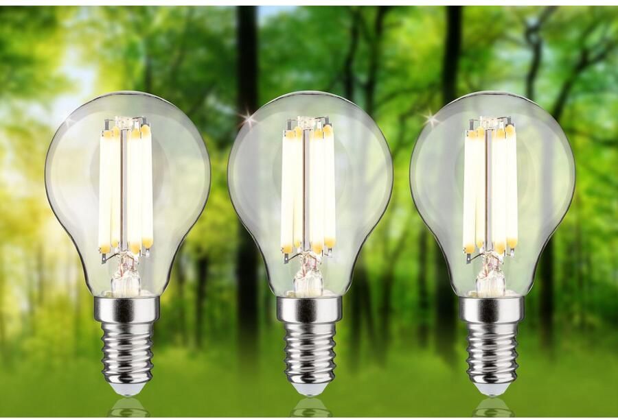 Paulmann Led-verlichting Eco-Line filament 230V LED druppel E14 3-pack 525lm 2 5W 3000K helder (3 stuks) - Foto 4