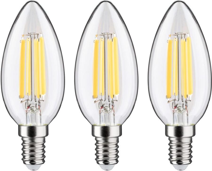 Paulmann Led-verlichting Eco-Line filament 230V LED kaars E14 3-pack 525lm 2 5W 3000K helder (3 stuks) - Foto 8