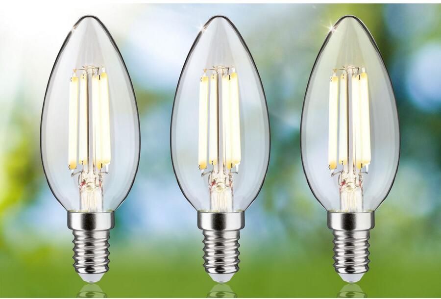 Paulmann Led-verlichting Eco-Line filament 230V LED kaars E14 3-pack 525lm 2 5W 3000K helder (3 stuks) - Foto 4