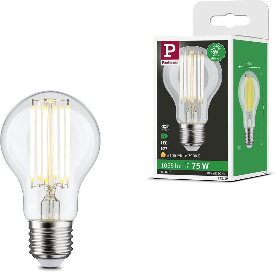 Paulmann Led-verlichting Eco-Line filament 230V LED lamp E27 1-set 1055lm 5W 3000K helder (1 stuk) - Foto 2