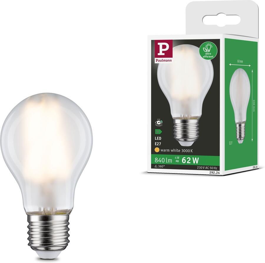 Paulmann Led-verlichting Eco-Line filament 230V LED lamp E27 1-set 840lm 4W 3000K mat (1 stuk) - Foto 2