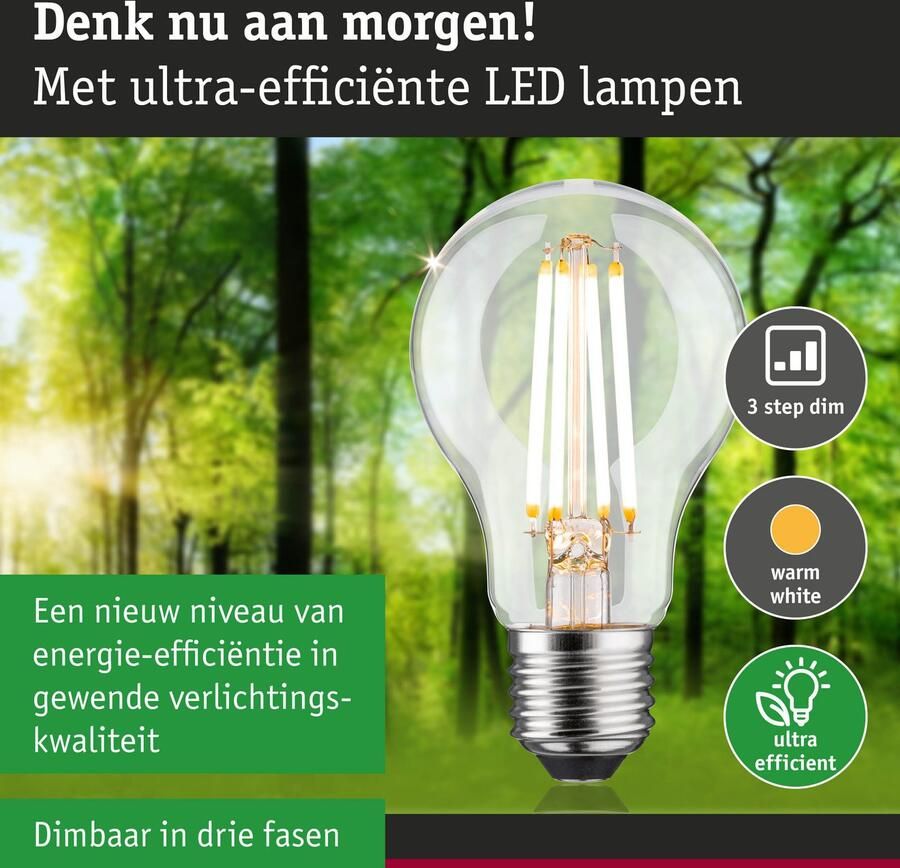 Paulmann Led-verlichting Eco-Line filament 230V LED-lamp E27 806lm 4 3W 3000K dimbaar helder (1 stuk) - Foto 2