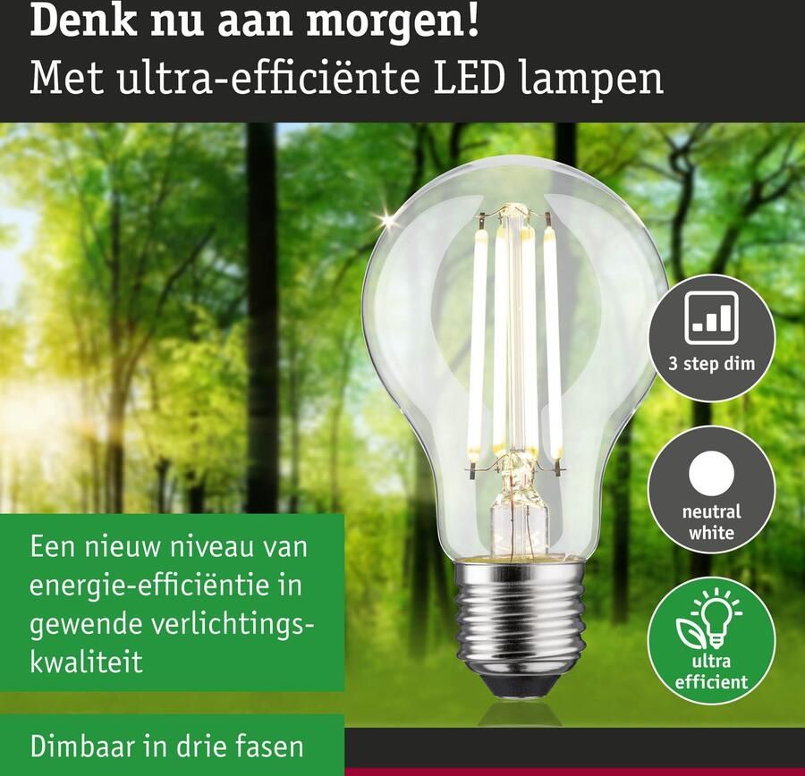 Paulmann Led-verlichting Eco-Line filament 230V LED-lamp E27 806lm 4 3W 4000K dimbaar helder (1 stuk) - Foto 2