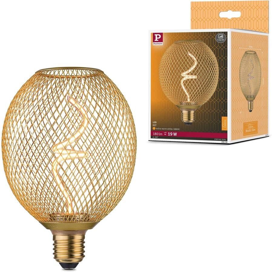 Paulmann Led-verlichting Metallic Glow Standard 230V LED globe dimbaar messing (1 stuk) - Foto 7