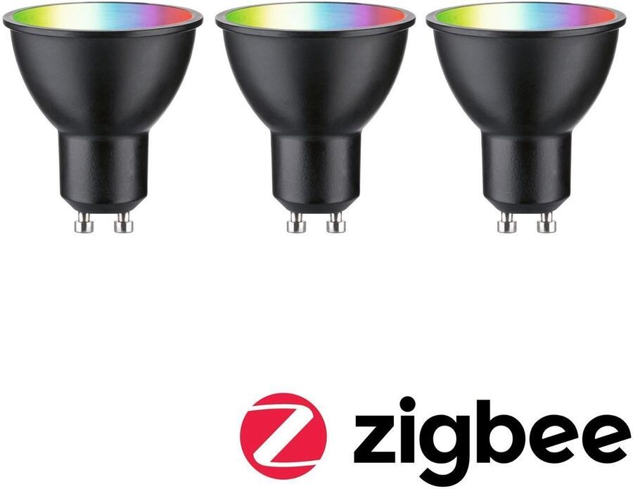 Paulmann Led-verlichting Smart 3-pack Reflector zwart mat 350lm 2200K-6500K 230V