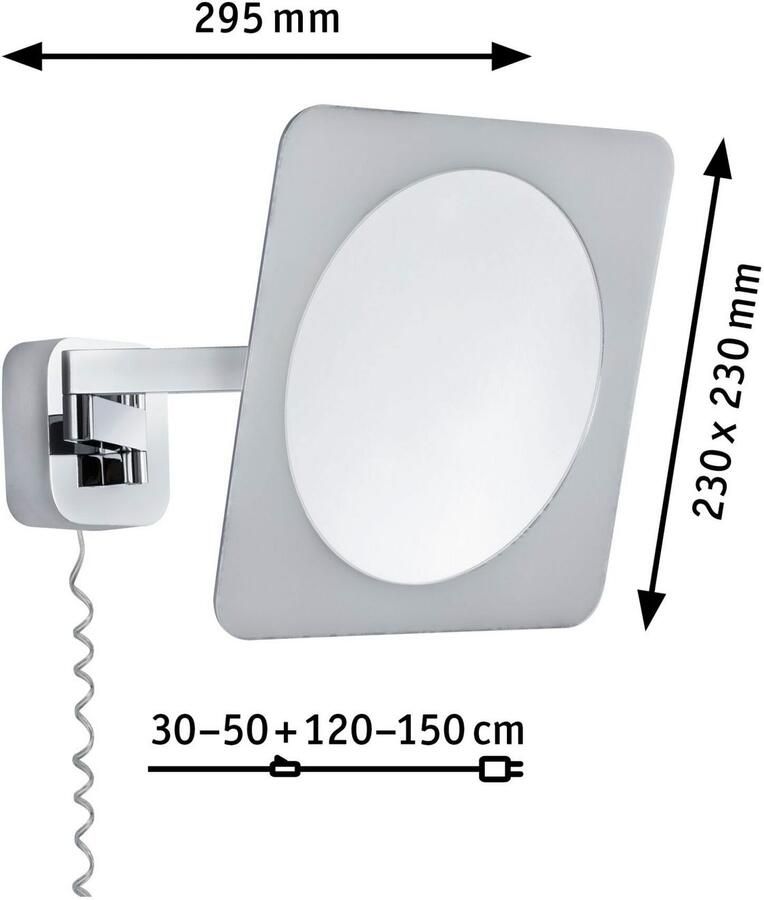 Paulmann Led-wandlamp Cosmetica spiegel Bela LED IP44 5 7W Chroom Wit Spiegel Metaal (1 stuk) - Foto 2