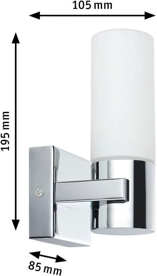 Paulmann Led-wandlamp Gemini IP44 20W 2-pack Chroom Satin Metaal Glas E14 Gemini IP44 20W 2-pack chroom satijn metaal glas (2 stuks) - Foto 5