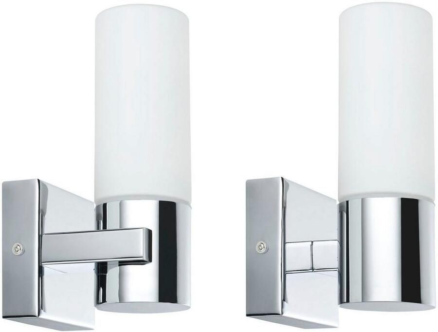 Paulmann Led-wandlamp Gemini IP44 20W 2-pack Chroom Satin Metaal Glas E14 Gemini IP44 20W 2-pack chroom satijn metaal glas (2 stuks) - Foto 2