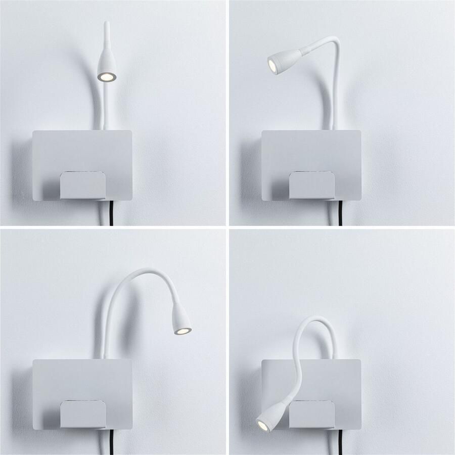 Paulmann Led-wandlamp Halina 3W USBC 230V 2700K Kunststof Metaal