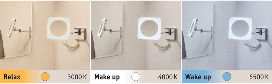 Paulmann Led-wandlamp Jora IP44 Witte Schakelaar 60lm 230V 3 3W Chroom Wit Spiegel (1 stuk) - Foto 6