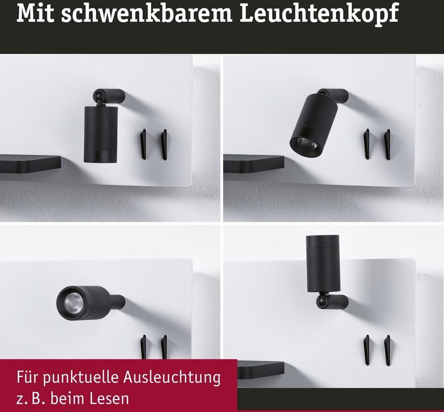 Paulmann Led-wandlamp Serra 2700K 650lm 200lm 230V 5 1x2 6W (1 stuk) - Foto 5