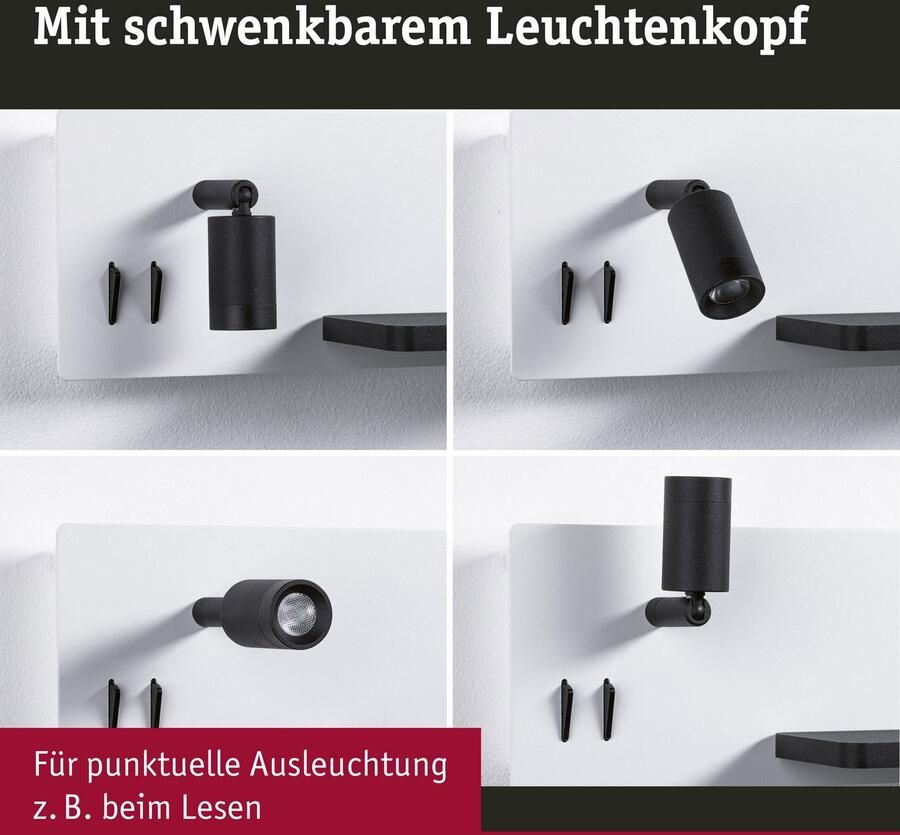 Paulmann Led-wandlamp Serra 2700K 650lm 200lm 230V 5 1x2 6W (1 stuk) - Foto 5