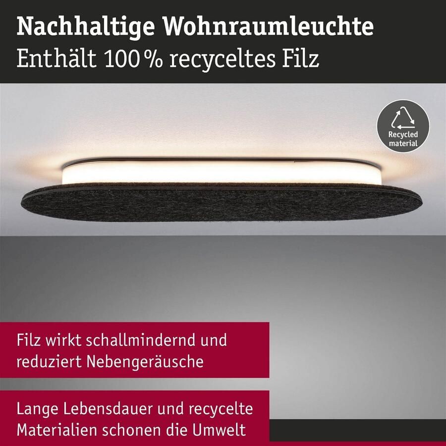 Paulmann Led-wandlamp Tulga 2700K 900lm 230V 17W Antraciet (1 stuk)