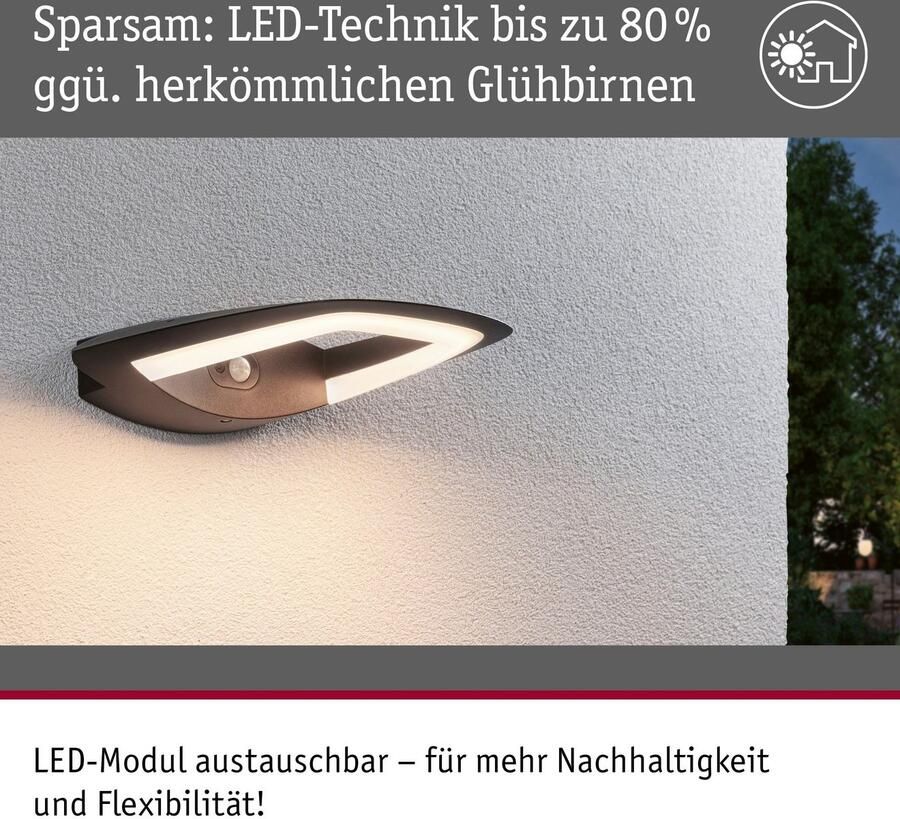 Paulmann Led-wandlamp voor buiten 230V Akena PIR Antraciet - Foto 3