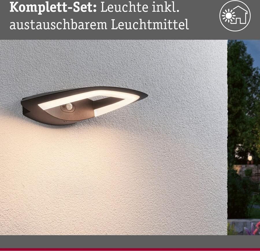 Paulmann Led-wandlamp voor buiten 230V Akena PIR Antraciet - Foto 2