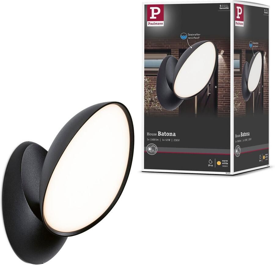 Paulmann Led-wandlamp voor buiten 230V Batona IP44 Antraciet (1 stuk)