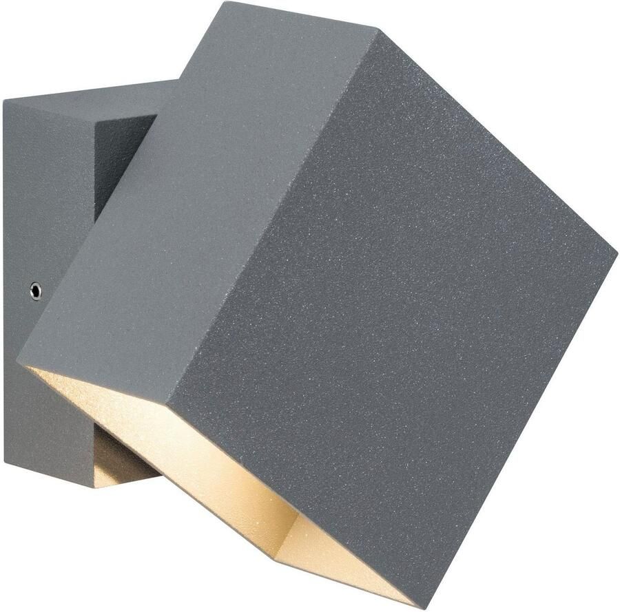 Paulmann Led-wandlamp voor buiten 230V Cybo LED 2x3 5W 230V IP65 vierkant 100x100mm Grijs Aluminium (1 stuk) - Foto 2