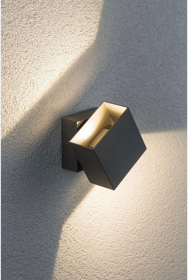 Paulmann Led-wandlamp voor buiten 230V Cybo LED 2x3 5W 230V IP65 vierkant 100x100mm Grijs Aluminium (1 stuk) - Foto 6