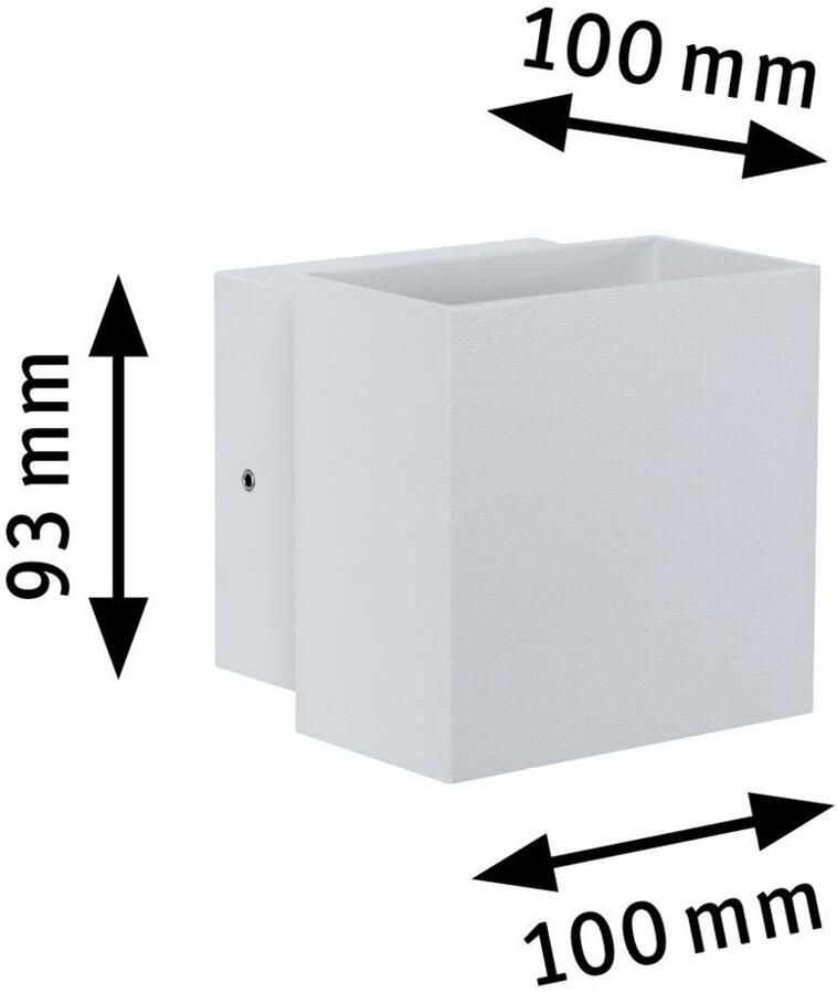 Paulmann Led-wandlamp voor buiten 230V Cybo LED 2x3 5W 230V IP65 vierkant 100x100mm Grijs Aluminium (1 stuk) - Foto 5