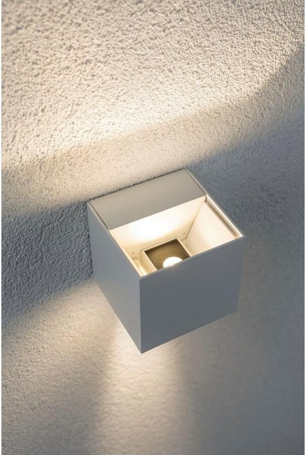 Paulmann Led-wandlamp voor buiten 230V Cybo LED 2x3 5W 230V IP65 vierkant 80x80mm Grijs Aluminium (1 stuk) - Foto 8