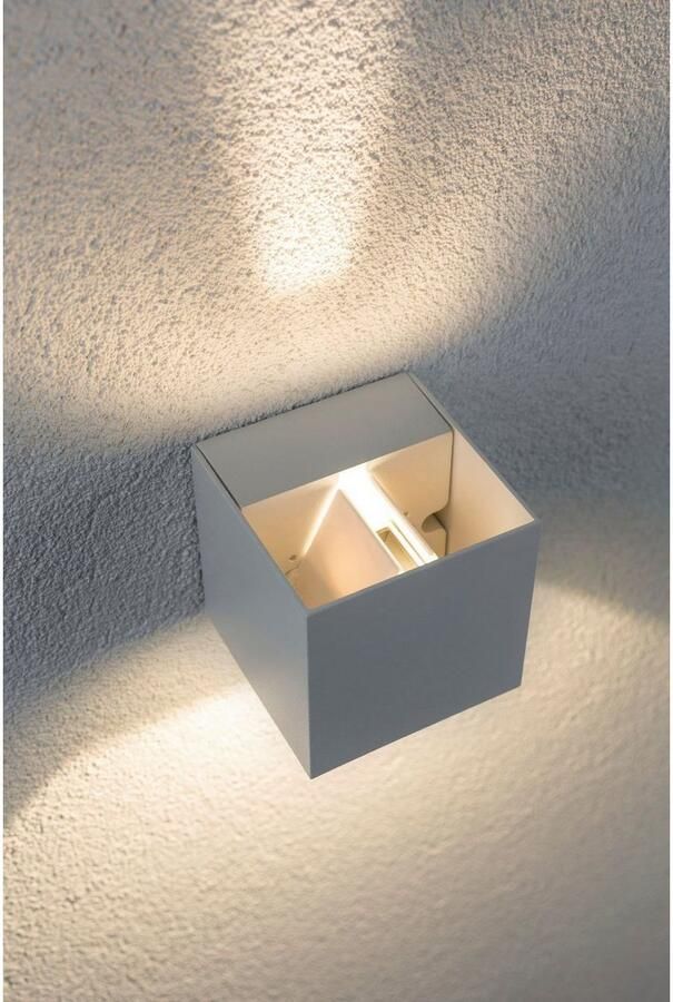 Paulmann Led-wandlamp voor buiten 230V Cybo LED 2x3 5W 230V IP65 vierkant 80x80mm Grijs Aluminium (1 stuk) - Foto 9