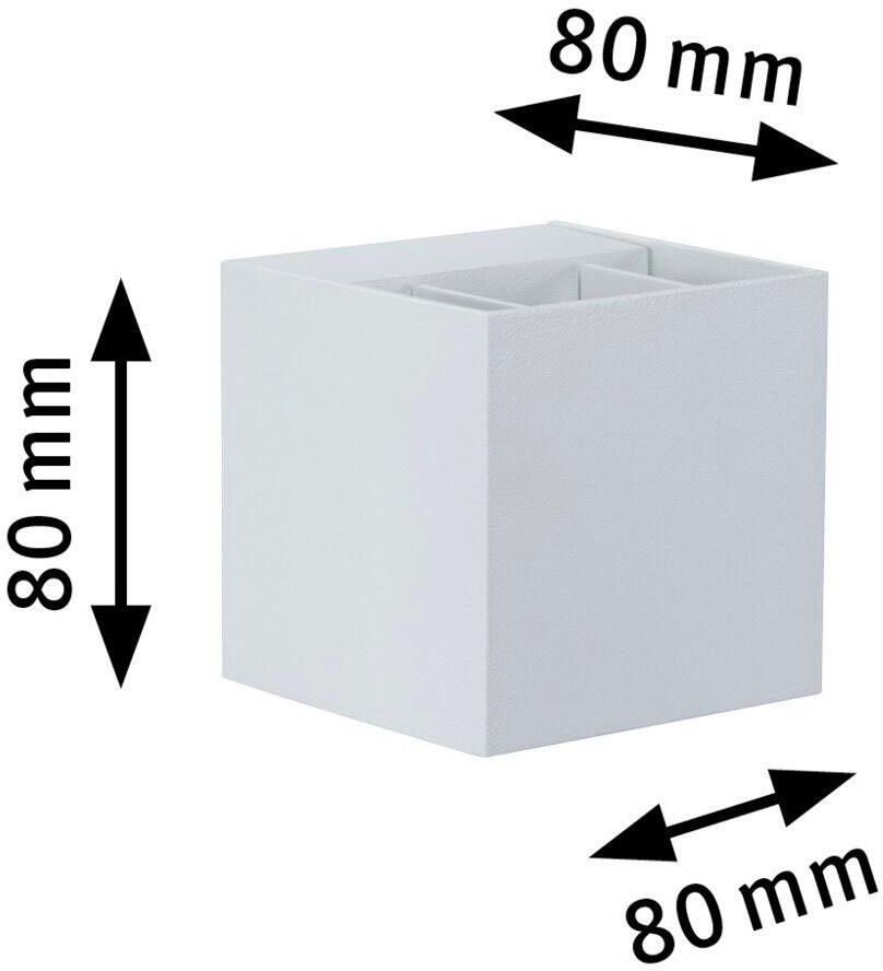 Paulmann Led-wandlamp voor buiten 230V Cybo LED 2x3 5W 230V IP65 vierkant 80x80mm Grijs Aluminium (1 stuk) - Foto 4