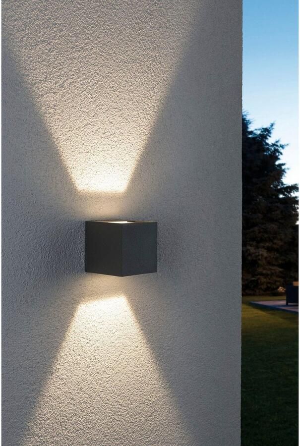 Paulmann Led-wandlamp voor buiten 230V Cybo LED 2x3 5W 230V IP65 vierkant 80x80mm Grijs Aluminium (1 stuk) - Foto 5
