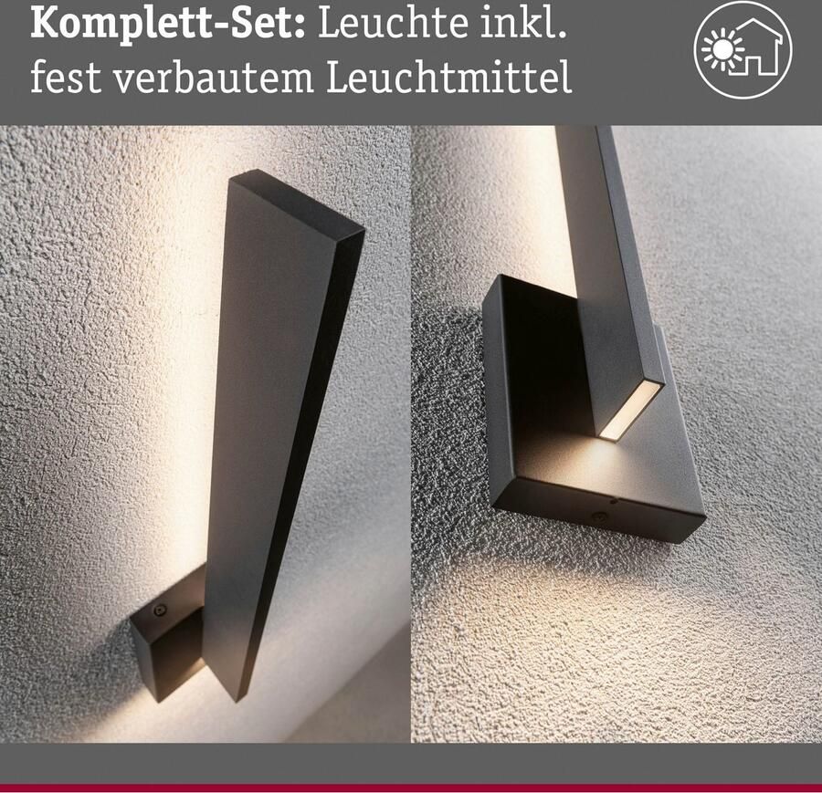 Paulmann Led-wandlamp voor buiten 230V Levka 13 5W IP44 3000K Antraciet - Foto 3