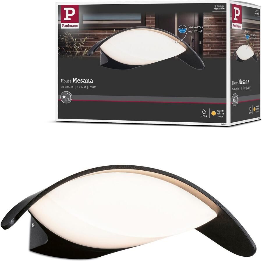 Paulmann Led-wandlamp voor buiten 230V Mesana IP44 Antraciet (1 stuk)