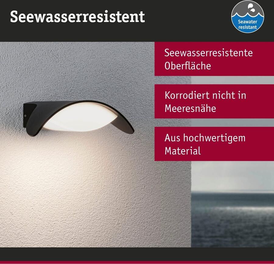 Paulmann Led-wandlamp voor buiten 230V Mesana IP44 Antraciet (1 stuk) - Foto 3