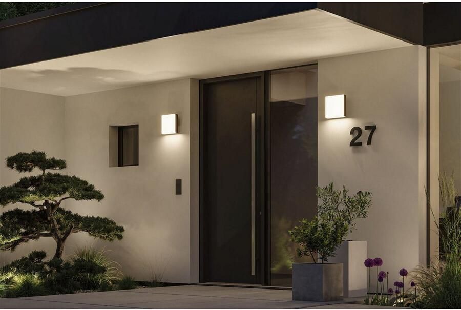 Paulmann Led-wandlamp voor buiten Azalena IP44 250x97mm 3000K 8 5W 700lm 230V kunststof aluminium (1 stuk)