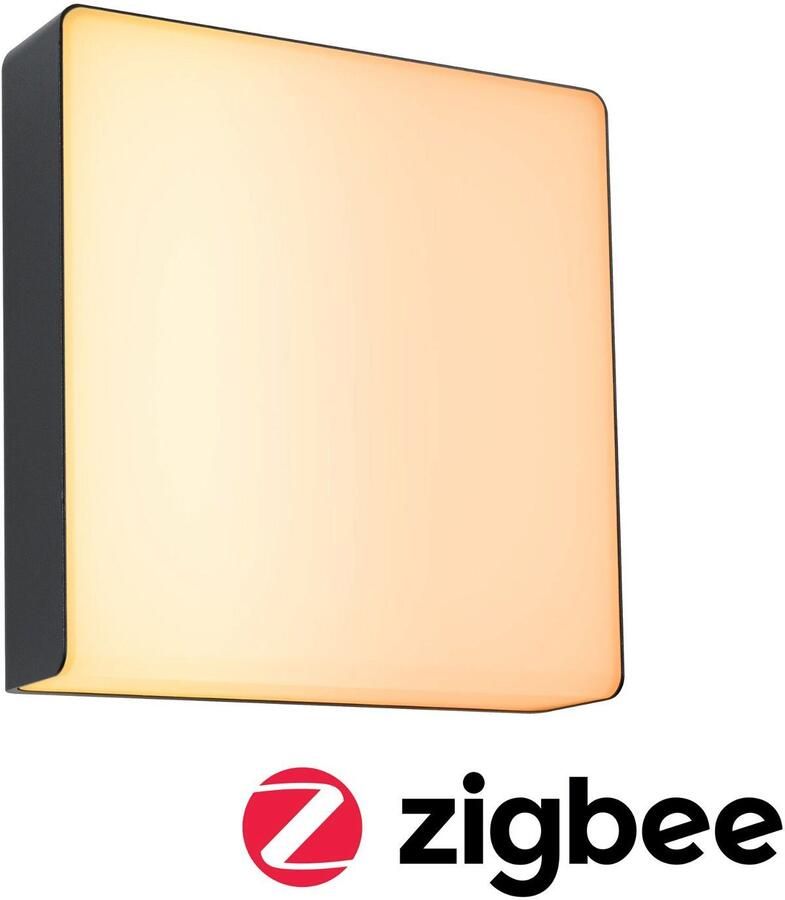 Paulmann Led-wandlamp voor buiten Azalena IP44 250x97mm 8 5W 700lm 230V kunststof aluminium Smart Home Zigbee 3.0 bewegingssensor met hoogfrequentiesensor (1 stuk)