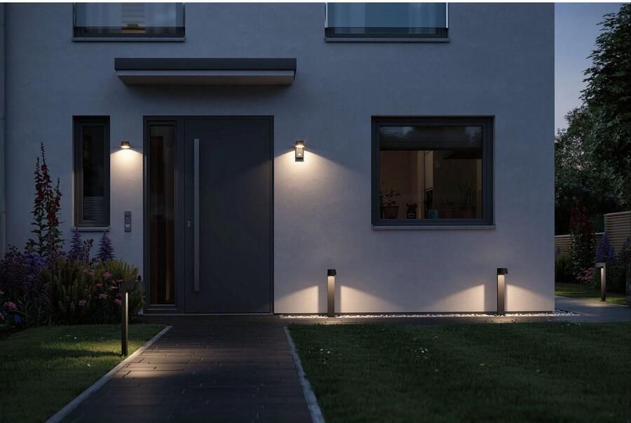 Paulmann Led-wandlamp voor buiten Capea IP44 96x128mm 3000K 6W 500lm 230V antraciet aluminium (1 stuk) - Foto 7