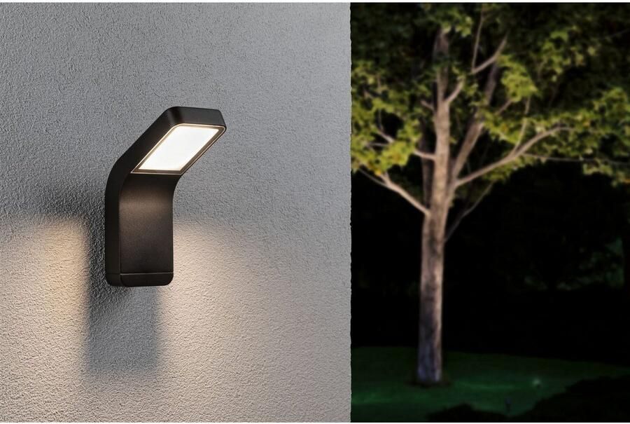 Paulmann Led-wandlamp voor buiten Kulma IP44 90x174mm 3000K 7 5W 520lm 230V Antraciet Aluminium (1 stuk) - Foto 3