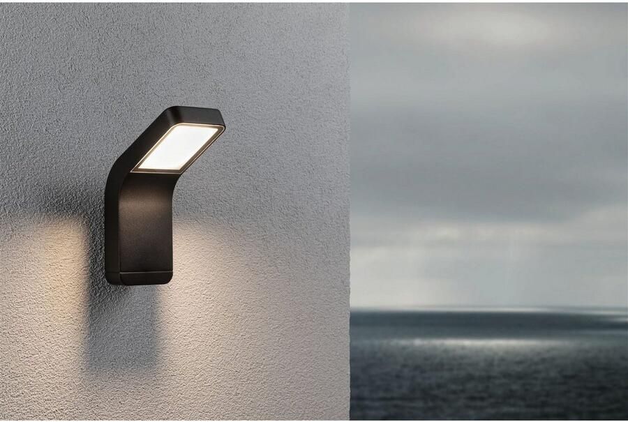 Paulmann Led-wandlamp voor buiten Kulma IP44 90x174mm 3000K 7 5W 520lm 230V Antraciet Aluminium (1 stuk) - Foto 4