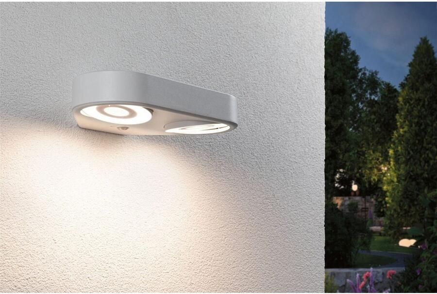 Paulmann Led-wandlamp voor buiten Silma IP44 280x176mm 3000K 2x5 5 2x0 7W 2x600lm 230V Aluminium (1 stuk) - Foto 4