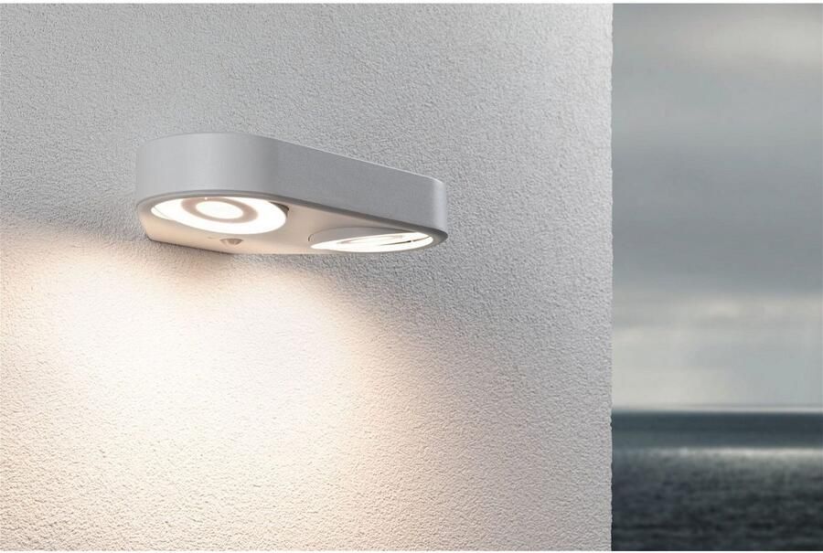 Paulmann Led-wandlamp voor buiten Silma IP44 280x176mm 3000K 2x5 5 2x0 7W 2x600lm 230V Aluminium (1 stuk) - Foto 5