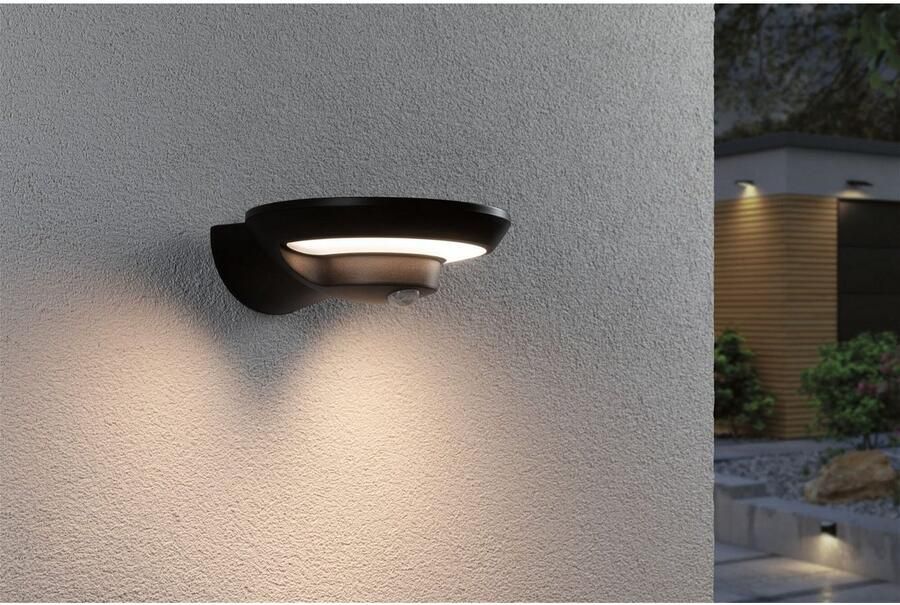 Paulmann Led-wandlamp voor buiten Solar Bordola IP44 180x211mm 3000K 3 5W 220lm Antraciet Kunststof (1 stuk) - Foto 3