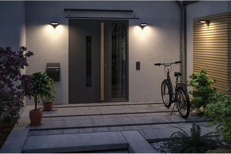 Paulmann Led-wandlamp voor buiten Solar Bordola IP44 180x211mm 3000K 3 5W 220lm Antraciet Kunststof (1 stuk) - Foto 4