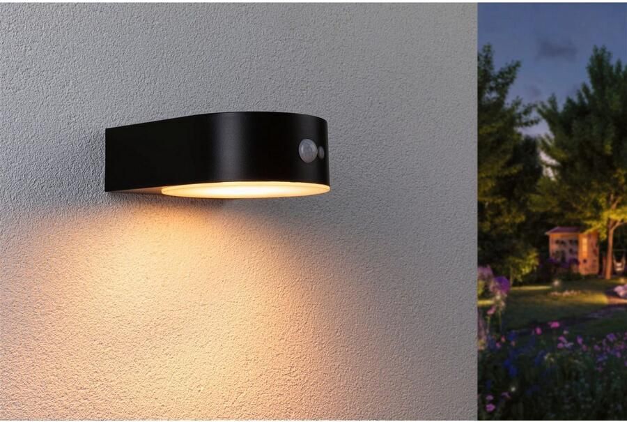 Paulmann Led-wandlamp voor buiten Solar Eileen IP44 2200K 300lm Zwart (1 stuk) - Foto 3