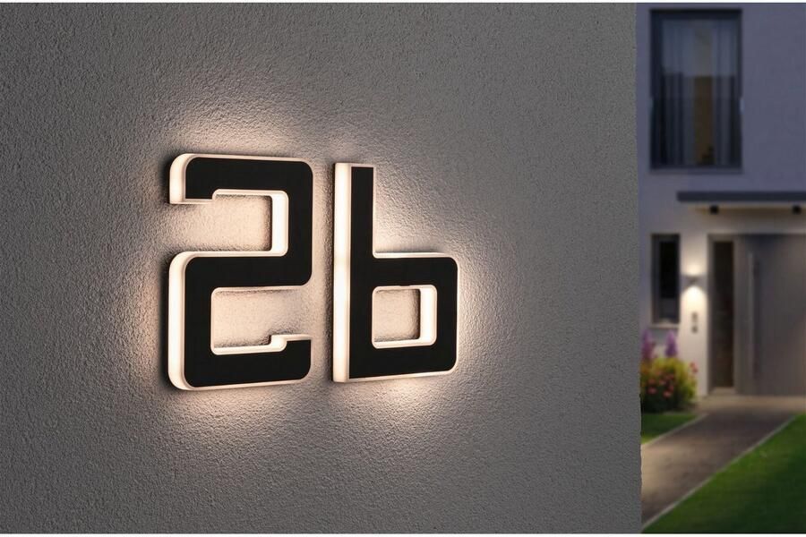 Paulmann Led-wandlamp voor buiten Solar Huisnummer LED-module huisnummers letters kiesbaar accu verwisselbaar (1 stuk) - Foto 11