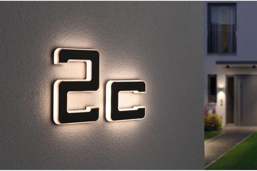 Paulmann Led-wandlamp voor buiten Solar Huisnummer LED-module huisnummers letters kiesbaar accu verwisselbaar (1 stuk) - Foto 10