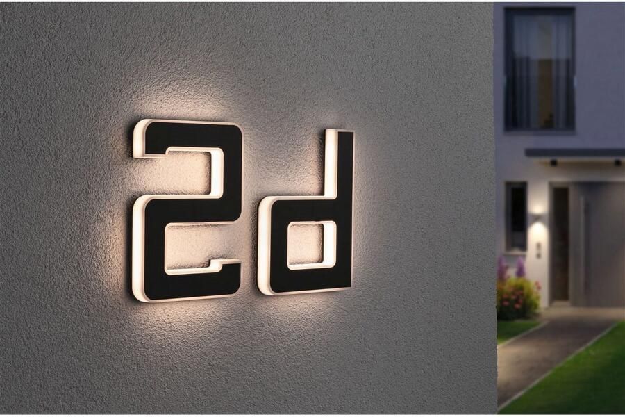 Paulmann Led-wandlamp voor buiten Solar Huisnummer LED-module huisnummers letters kiesbaar accu verwisselbaar (1 stuk) - Foto 10