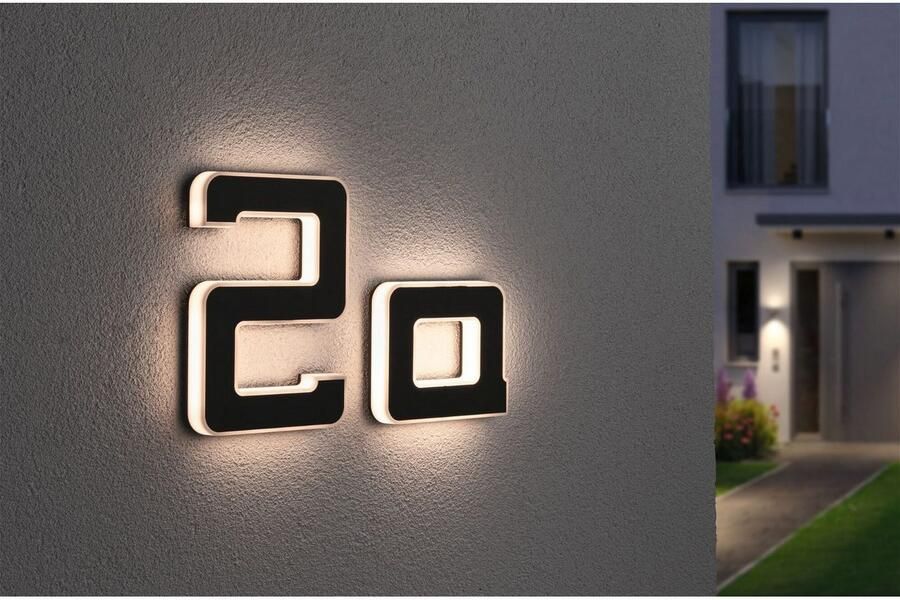 Paulmann Led-wandlamp voor buiten Solar Huisnummer LED-module huisnummers letters kiesbaar accu verwisselbaar (1 stuk) - Foto 11